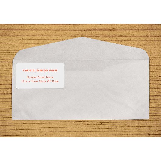 Étiquette Centre aligné Orange Texte clair Livraison d'affai