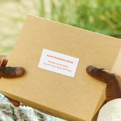 Étiquette Centre aligné Orange Texte clair Livraison d'affai