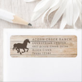 Étiquette Centre équestre Rustique Bois Horse (En situation)