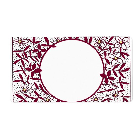 Étiquette Cercle avec bordure marguerite (Devant)