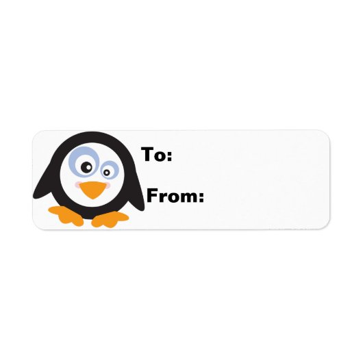 Étiquette Cercle de Noël des pingouins Lâtes cadeaux (Devant)