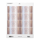 Étiquette Cercle de typographie simple rose or cadre logo la (Feuille entière)