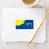 Étiquette Cercle jaune et bleu clair (En situation)