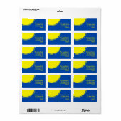 Étiquette Cercle jaune et bleu clair (Feuille entière)