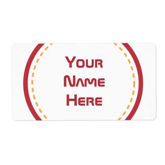 Étiquette Cercle rouge orange (Devant)