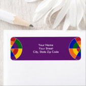 Étiquette Cercles arc-en-ciel géométriques LGBT Pride sur vi (En situation)