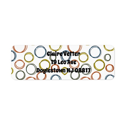 Étiquette Cercles Boho (Devant)