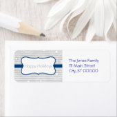 Étiquette Cercles de Noël - Argent Bleu (En situation)