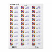 Étiquette Cercles et points multicolores (Feuille entière)