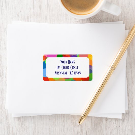 Étiquette Cercles et points multicolores (En situation)