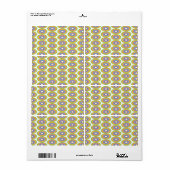 Étiquette Cercles rétro motif (Feuille entière)