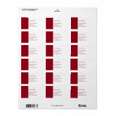 Étiquette Cercles Rouges Abstraits Motif sur Fond  (Feuille entière)