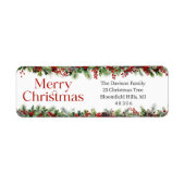 Étiquette Cérémie de Noël classique : baies sèches rouges (Devant)