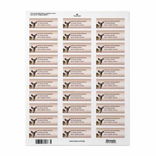 Étiquette Cerf (Feuille entière)