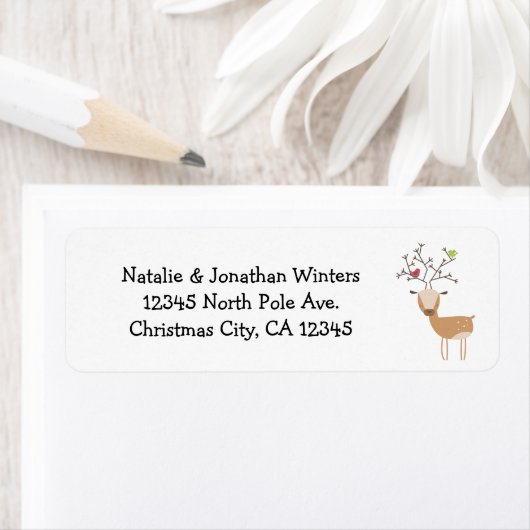 Étiquette Cerf aux oiseaux (En situation)