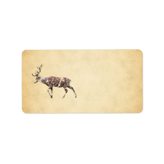 Étiquette Cerf avec un regard de grungy (Devant)