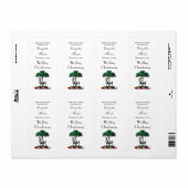 Étiquette Cerf Daim devant un Arbre Emblème de Blason Crête (Feuille entière)