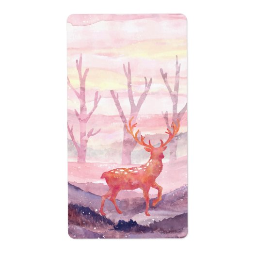 Étiquette Cerf dans la forêt (Devant)