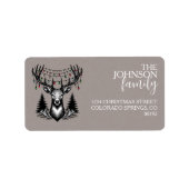 Étiquette Cerf de Noël (Devant)