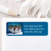 Étiquette Cerf de Noël (En situation)