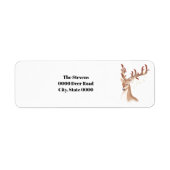 Étiquette Cerf de Noël adresse (Devant)