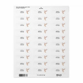 Étiquette Cerf de Noël adresse (Feuille entière)