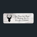 Étiquette Cerf rustic maison de campagne bouleau blanc bois<br><div class="desc">Articles assortis disponibles.</div>