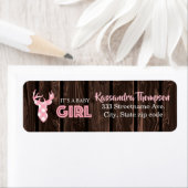 Étiquette Cerf tressé rose rustique C'est une fille Étiquett (En situation)