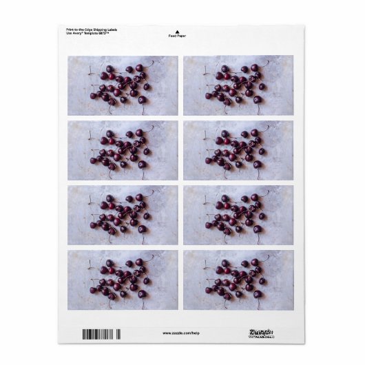 Étiquette Cerises (Feuille entière)