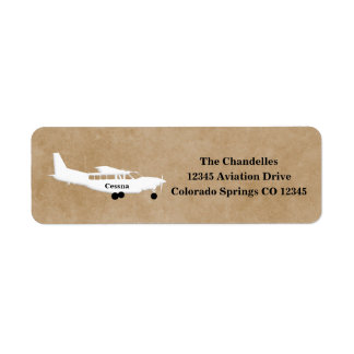 Étiquette Cessna Airplane Artistic Return Address Label