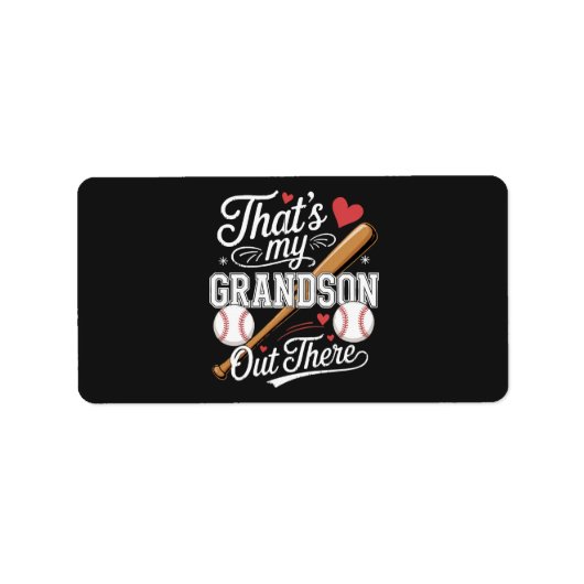 Étiquette C'est mon petit-fils là-bas Baseball (Devant)