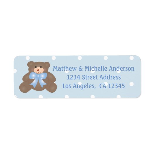 Étiquette C'est un Baby shower garçon mignonne Teddy Bear Cu (Devant)