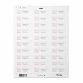 Étiquette C'est une fille | Adresse de retour rose (Feuille entière)