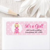 Étiquette C'est une Fille Bébé Design (En situation)