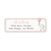 Étiquette C'est une fille simple Eléphant & Baby shower de b (Devant)