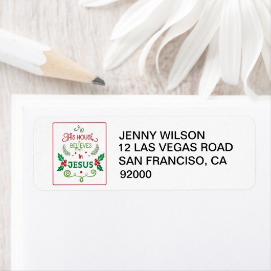 Étiquette Cette Maison croit en Jésus (En situation)