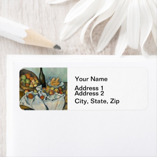 Étiquette Cezanne Panier Pommes Impressionnisme Art (En situation)