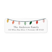 Étiquette Chaîne d'ampoules de Noël Adresse de retour (Devant)