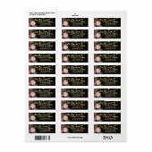 Étiquette Chaîne rustique Lumières Rose Floral Bois foncé (Feuille entière)