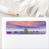 Étiquette chakras et bouddha blanc (En situation)