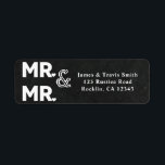 Étiquette Chalk Chalkboard M. & MR Fiançailles Mariage gay<br><div class="desc">Customisez avec n'importe quel texte. Éléments correspondants disponibles.</div>