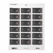 Étiquette Chalkboard Antique rose Floral Monogramme Adresse (Feuille entière)