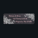 Étiquette Chalkboard Black and Pink Heart Adresse de retour<br><div class="desc">Carton noir et rose Étiquettes d'adresse de retour du coeur. Plutôt pour une invitation de mariage ou enregistrer la date.</div>