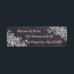 Étiquette Chalkboard Black and Pink Heart Adresse de retour<br><div class="desc">Carton noir et rose Étiquettes d'adresse de retour du coeur. Plutôt pour une invitation de mariage ou enregistrer la date.</div>