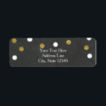 Étiquette Chalkboard Gold & White Confetti Celebration Party<br><div class="desc">Chalkboard Gold & White Confetti Étiquettes de la fête de célébration. Éléments correspondants disponibles.</div>