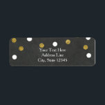 Étiquette Chalkboard Gold & White Confetti Celebration Party<br><div class="desc">Chalkboard Gold & White Confetti Étiquettes de la fête de célébration. Éléments correspondants disponibles.</div>