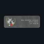 Étiquette Chalkboard Inspiré Cerf Floral<br><div class="desc">Un étiquette de adresse avec une couronne fleurie à gauche sur un arrière - plan inspiré de la craie. Souffle d'un dollar et fait au centre du design floral. Recherchez les invitations de mariage et l'affranchissement correspondants chez Jill's Paperie. Personnalisez le texte avec votre nom et votre adresse.</div>