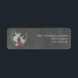 Étiquette Chalkboard Inspiré Cerf Floral<br><div class="desc">Un étiquette de adresse avec une couronne fleurie à gauche sur un arrière - plan inspiré de la craie. Souffle d'un dollar et fait au centre du design floral. Recherchez les invitations de mariage et l'affranchissement correspondants chez Jill's Paperie. Personnalisez le texte avec votre nom et votre adresse.</div>