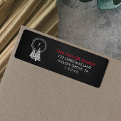 Étiquette Chalkboard Monogramme Feu de Noël