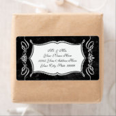Étiquette Chalkboard Style Rustique Swirl Matching Adresse (En situation)